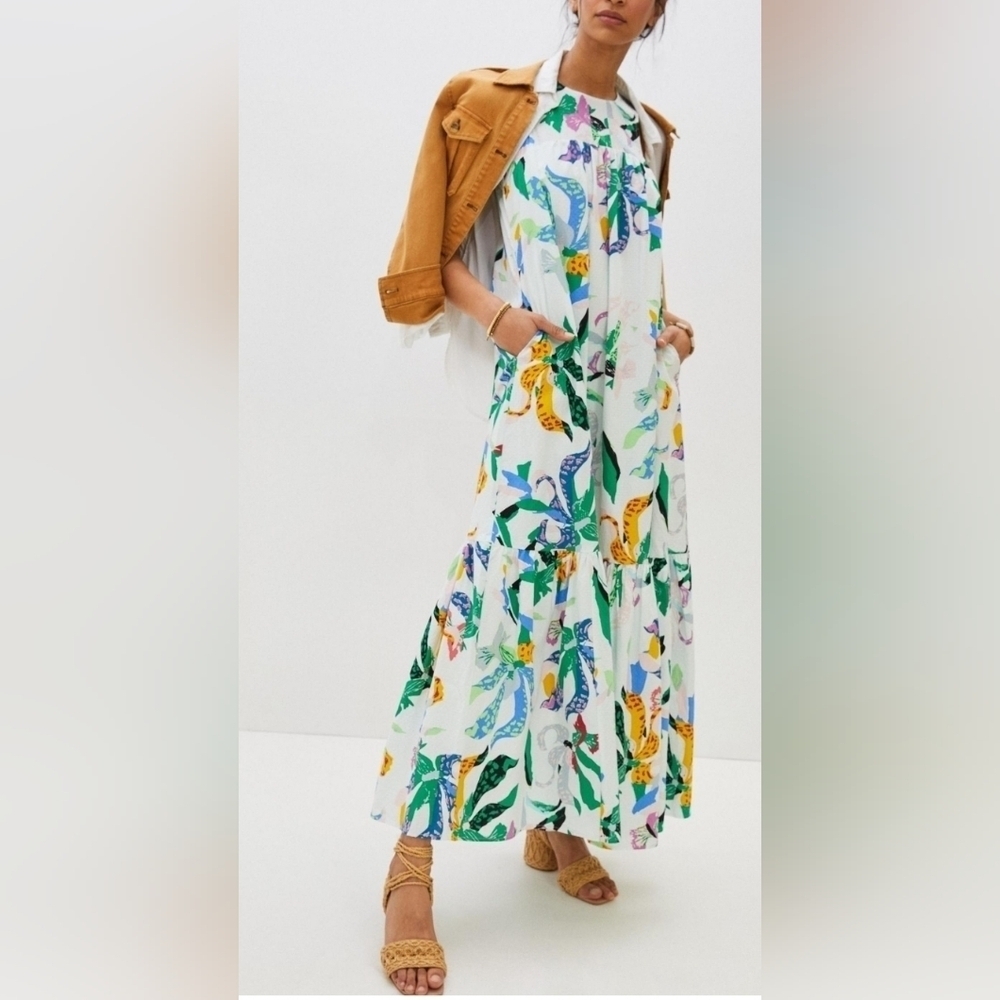 Maeve Belrose Eyelet Maxi Floral Dress Size Medium